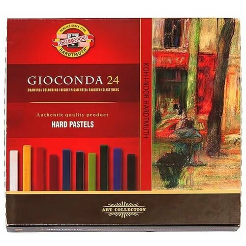 Пастель масляная для художников Gioconda, твердая, набор 24 цв, KOH-I-NOOR