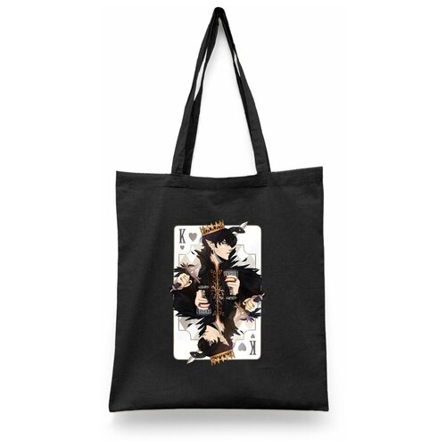 фото Сумка-шоппер унисекс каждому своё "жестокий принц/злой король/холли блэк" черная