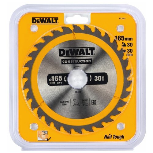 пильн диск construction п дер с гвоздями 165 20 24 atb 24° dewalt шт DeWALT Construction DT1937-QZ