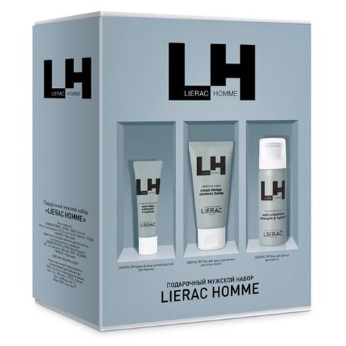 Подарочный набор LIERAC Homme (пена для бритья, гель для душа, крем-флюид)