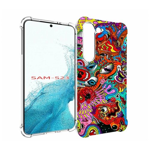 Чехол MyPads разные абстракции яркие для Samsung Galaxy S23 задняя-панель-накладка-бампер