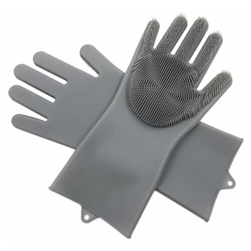 Многофункциональные силиконовые перчатки для мытья посуды серый 459₽