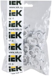 Скоба крепежная круглая 10мм пластик. (уп.100шт) IEK USK11-10-100