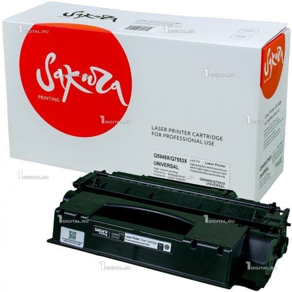 Картридж SAKURA Q5949X (49X)/Q7553X (53X) черный для HP LJ 1320/M3390/M3392/P2015/M2727 совместимый (6K)