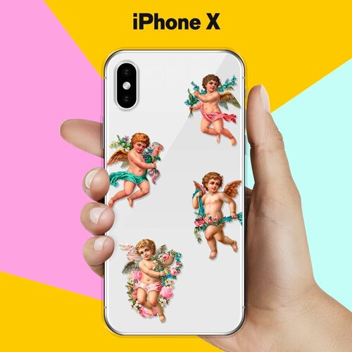 Силиконовый чехол Ангелочки на Apple iPhone X силиконовый чехол ангелочки на apple iphone 7 plus