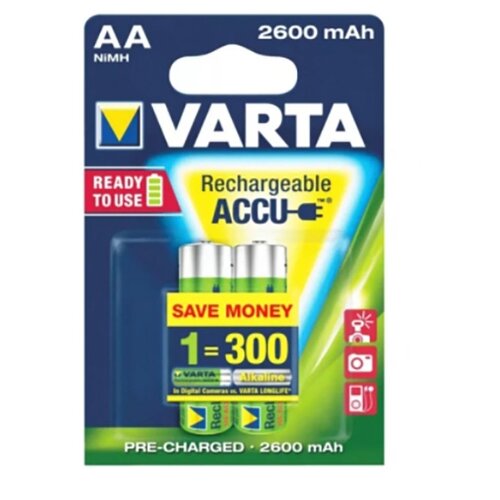 фото Аккумулятор aa - varta 2600mah bl2 ready2use (2 штуки)