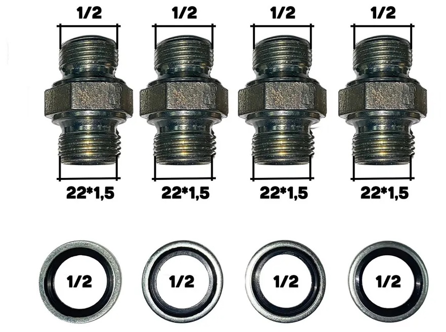 Комплект для подключения гидрораспределителя 1Р40 (Китай) М22 - фотография № 3