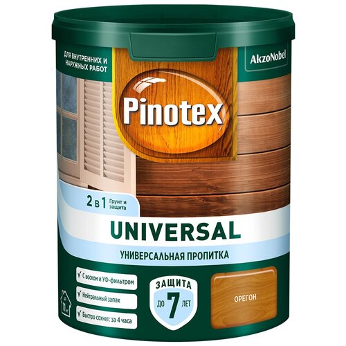 Антисептик Pinotex Universal 2 в 1 декоративный для дерева орегон 0,9 л