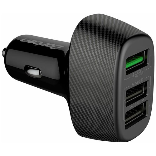 фото Автомобильное зарядное устройство dorten 3-port usb 30w smart id car quick charger qc3.0+2.4a и afc (samsung), fcp (huawei)