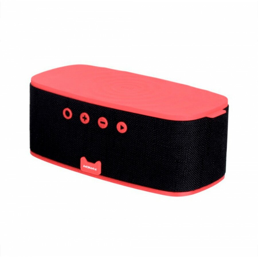 Портативная акустика Momax Q.Zonic Wireless Charging Bluetooth Speaker - Red, Красный - фото №1