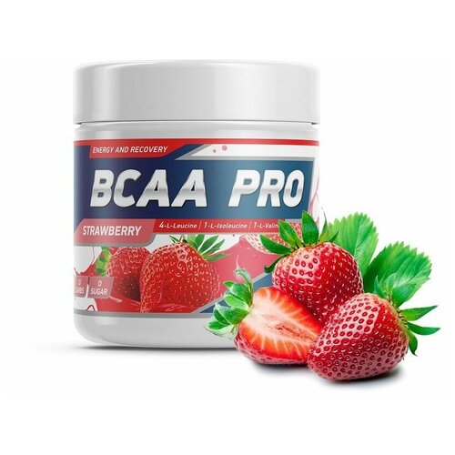 Аминокислота Geneticlab Nutrition BCAA Pro, клубника, 250 гр. geneticlab bcaa powder безвкусный 500 г