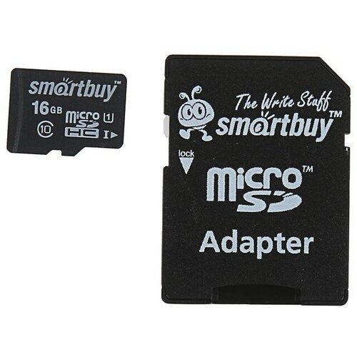 Карта памяти Smartbuy microSD, 16 Гб, SDHC, класс 10, с адаптером SD 1 20 комплектов 6 контактов серия 1 2 белый автомобильный проводной кабель разблокированный разъем 7283 5982 mg653005 mg643002 7282 5982