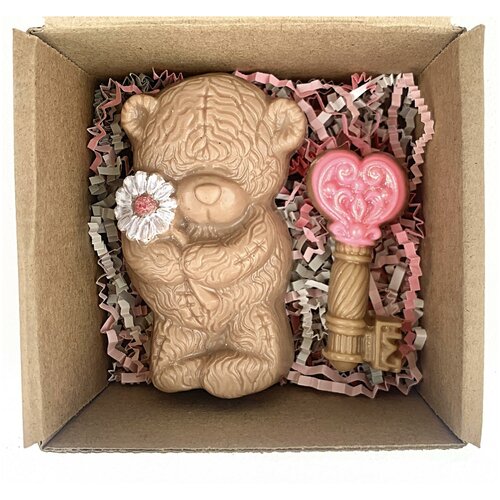 Мыло ручной работы ко Дню Святого Валентина 14 февраля Я знаю ключ к твоему сердцу 100г/10*10*6 см