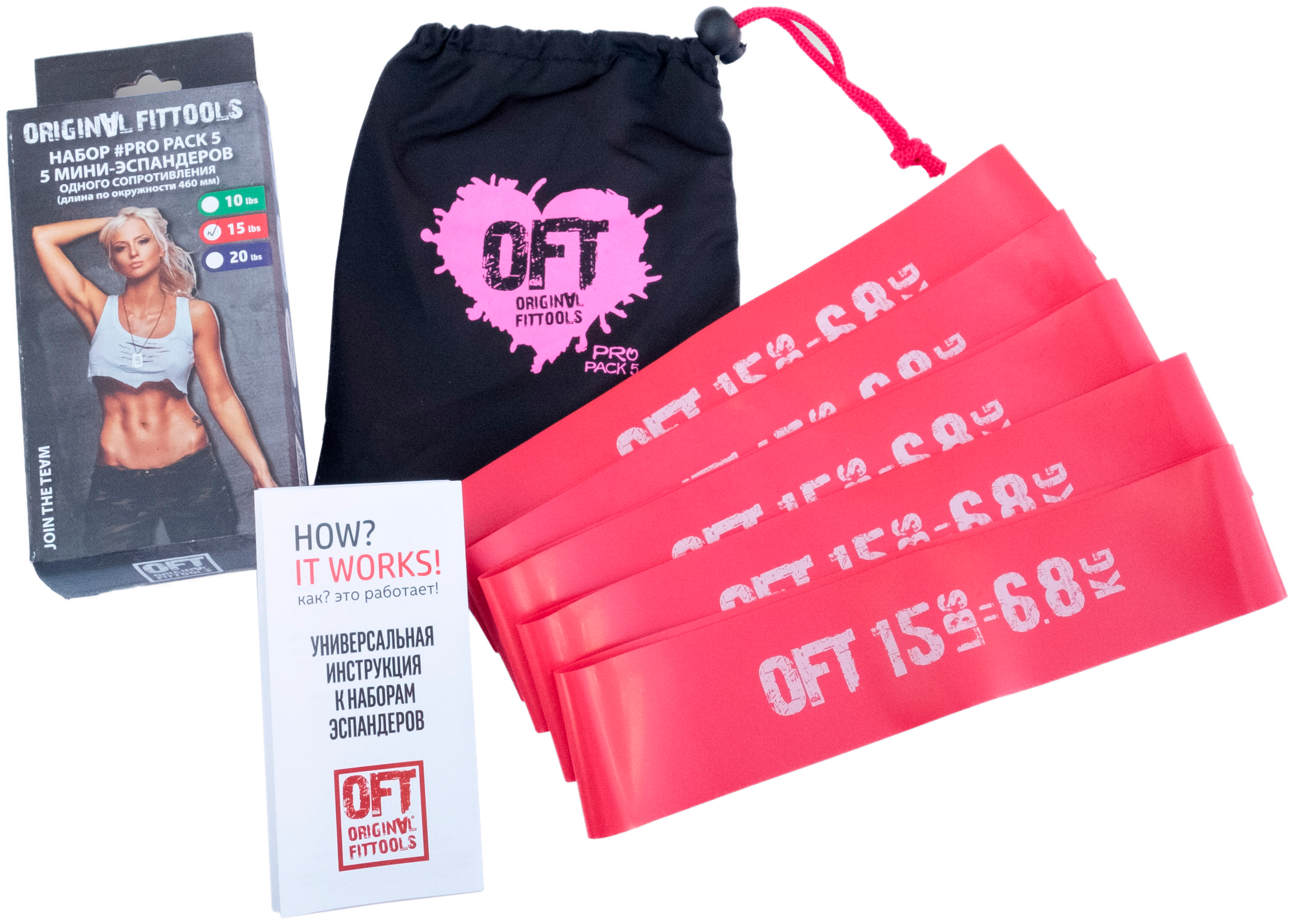 5 шт. Original FitTools FT-PP15 46 х 5 см 6.8 кг красный