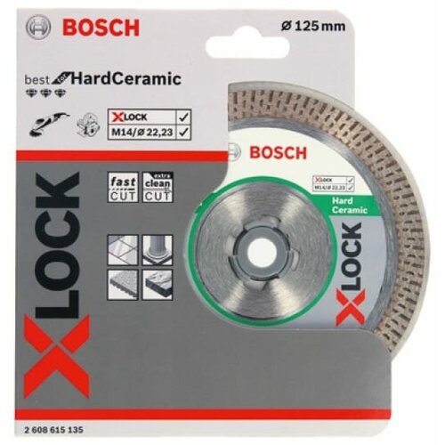 Bosch X-LOCK Алмазный диск Best for Hard Ceramic 125 x 22,23 x 1,8 x 10мм 2608615135