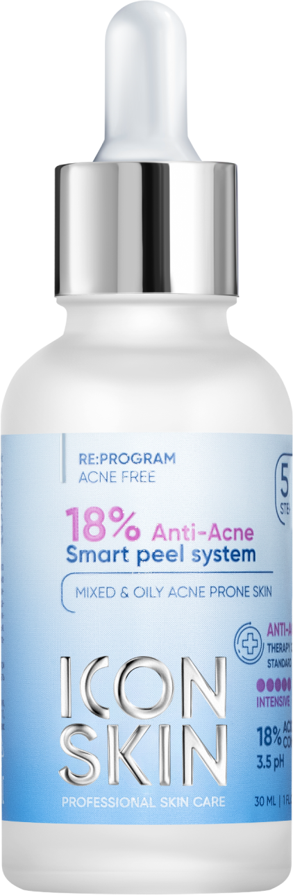 Icon Skin пилинг Re:Program 18% Anti-Acne Smart peel system, 30 мл ...