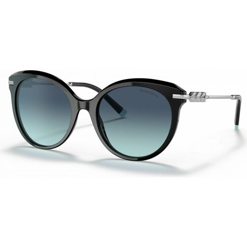 Солнцезащитные очки Tiffany, кошачий глаз, оправа: пластик, градиентные, с защитой от УФ, для женщин, черный  - купить