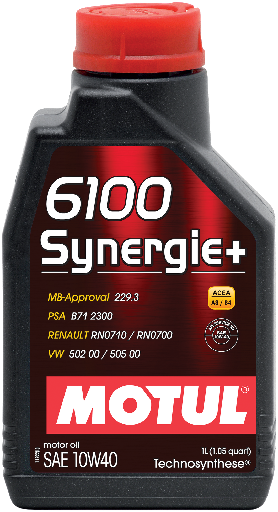 Масло моторное MOTUL 6100 Synergie+ 10W-40 синт. API SN/CF 1л
