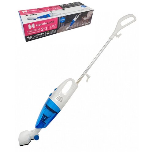 Вертикальный пылесос HomieLand HL-1000 цвет белый с голубым 1000 Вт HEPA-фильтр 6 00-00014002 428000₽