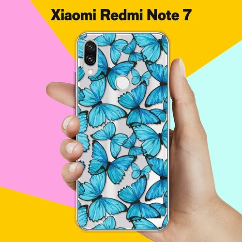Силиконовый чехол Бабочки на Xiaomi Redmi Note 7 силиконовый чехол каллиграфия на xiaomi redmi 7 сяоми редми 7 с эффектом блика