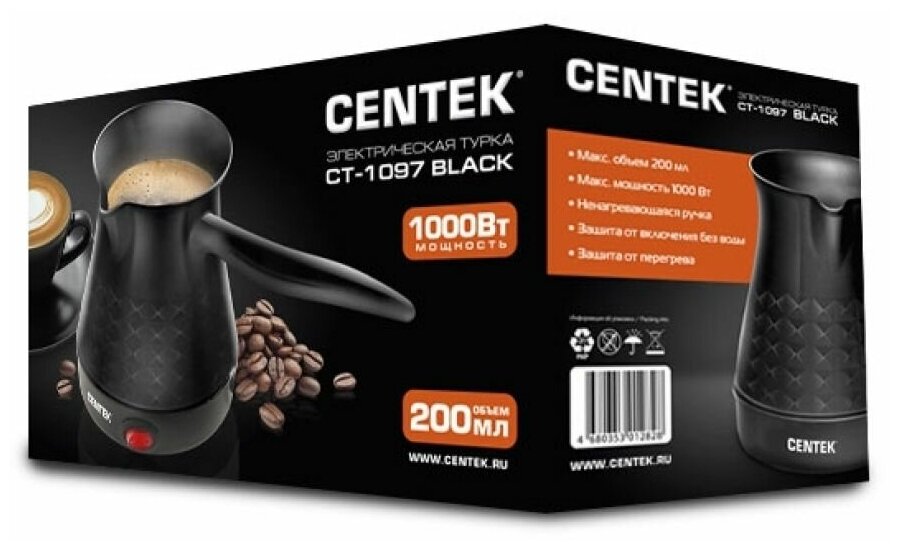 Турка электрическая CENTEK CT-1097 черный - фотография № 6