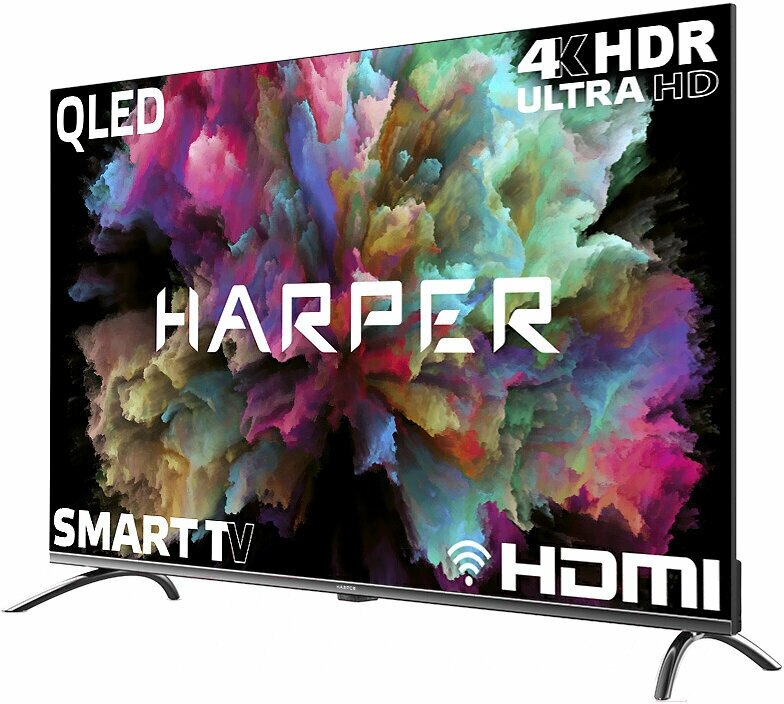 Телевизор HARPER 50Q850TS SMART QLED черный