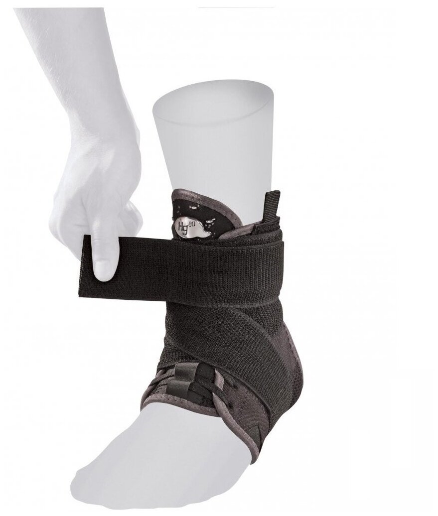 Бандаж на голеностоп Mueller Hg80 Ankle Brace With Straps, размер L, черный