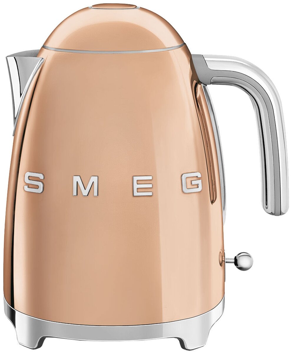 Чайники SMEG/ Стиль 50-х г., чайник электрический, 1.7 л , 2400 Вт, корпус из нержавеющей стали, регулировка температуры, розовое золото