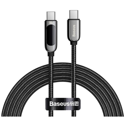 Кабель Baseus Display Fast Charging Data Cable Type-C to Type-C 100W 2m Black (CATSK-C01) аксессуар baseus display fast charging type c type c 100w 2m black catsk c01