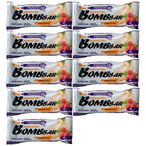 фото Протеиновый батончик bombbar protein bar 9 x 60 г, малиновый чизкейк