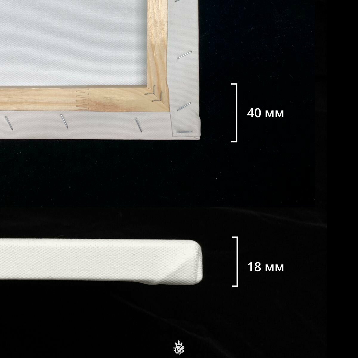Холст на подрамнике грунтованный 70х70 см, плотность 400 г/м2 для рисования — фото 1