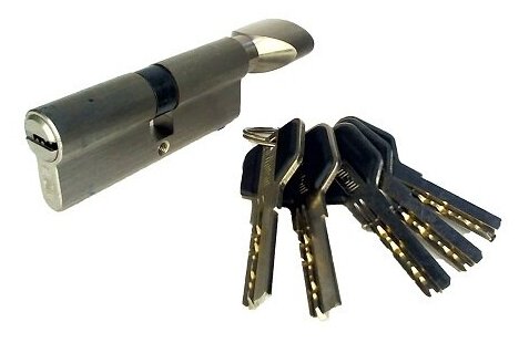 Цилиндровый механизм (личинка для замка)с перфорированным ключами. ключ-вертушка CW80mm SN (Матовый никель) MSM