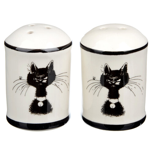 Millimi Набор для соли и перца Черный кот, белый