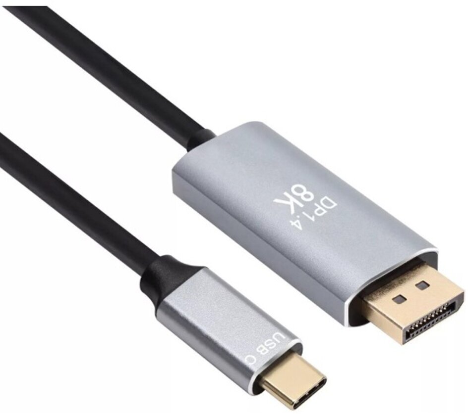 Кабель Type-C(m) - DisplayPort(m) VCOM CU480MC, 1.8м, 8K, 60Гц, цвет: чёрный