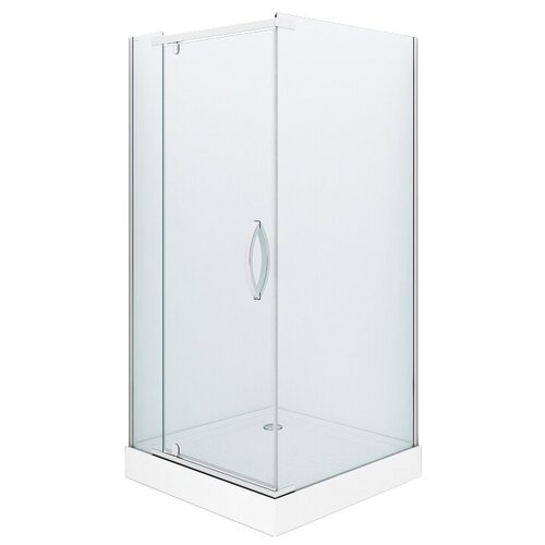 Душевой уголок, Alex Baitler AB 214-100, прозрачное стекло, низкий поддон, 100х98.5 см, стекло прозрачное/хром
