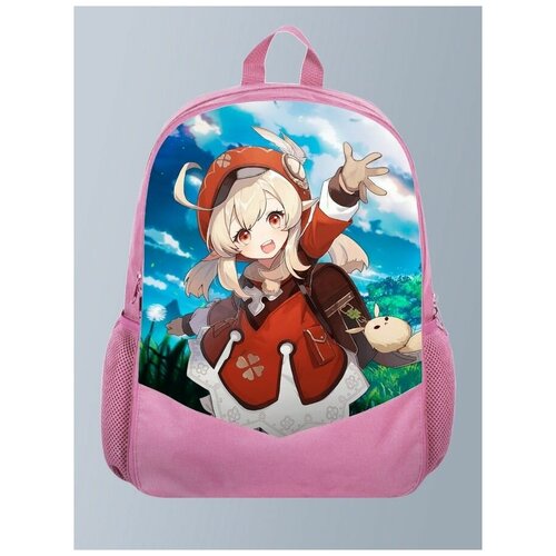 фото Розовый рюкзак с принтом игры геншин genshin impact, кли, фэнтази, рпг - 2 brutbag