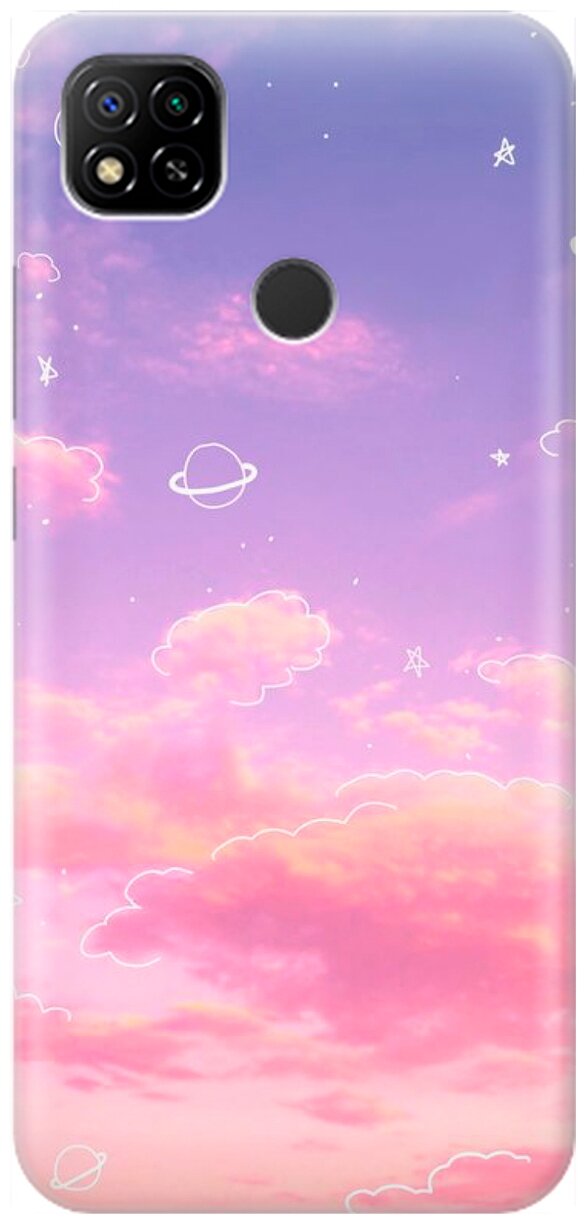 RE:PA Накладка Transparent для Xiaomi Redmi 9C с принтом "Розовое небо и космос"