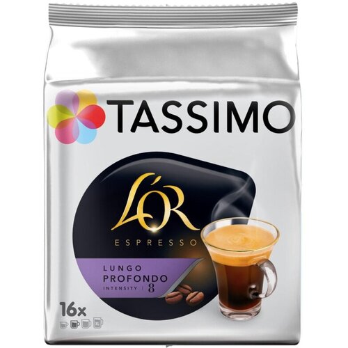 Кофе в капсулах Tassimo L'OR Lungo Profondo нат. жар. мол, 16кап/уп