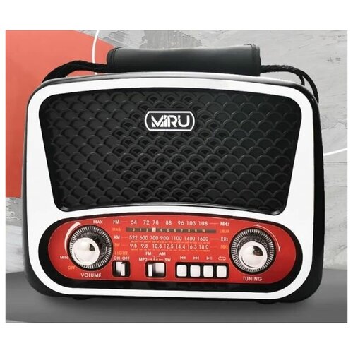 Радиоприемник MIRU SR-1019 AM, FM, SW, черный/красный