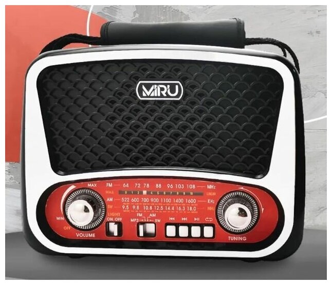 Радиоприемник MIRU SR-1019 AM, FM, SW, черный/красный