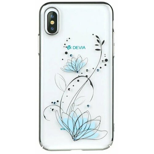 Чехол Devia для iPhone Xs, iPhone X Crystal lotus, серебристый