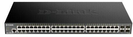 Коммутатор управляемый D-link DGS-1250-52X/A1A 48x 10/100/1000Base-T, 4x 10GBase-X SFP+, L2 Smart, 19”