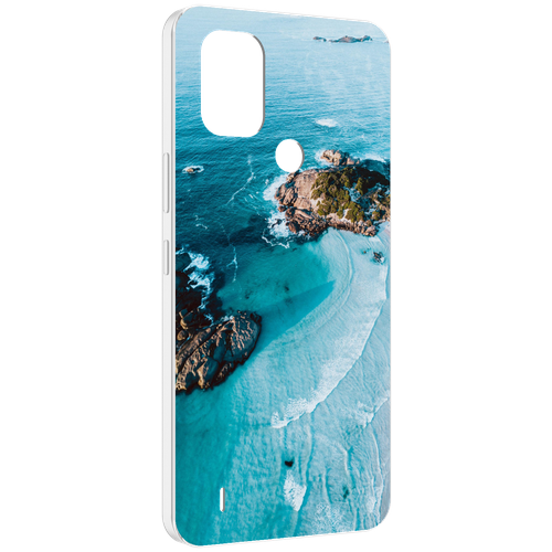 Чехол MyPads красивый голубой залив для Nokia C31 задняя-панель-накладка-бампер