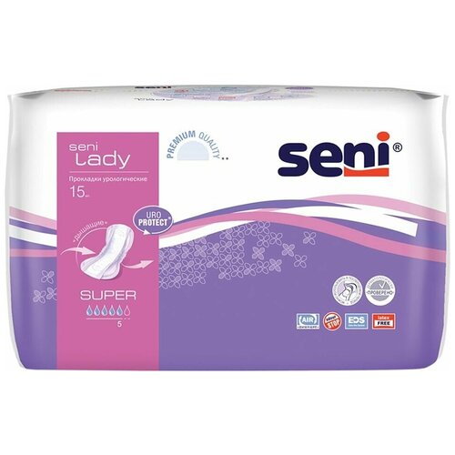 Прокладки Seni Lady Super урологические 15шт x 2шт