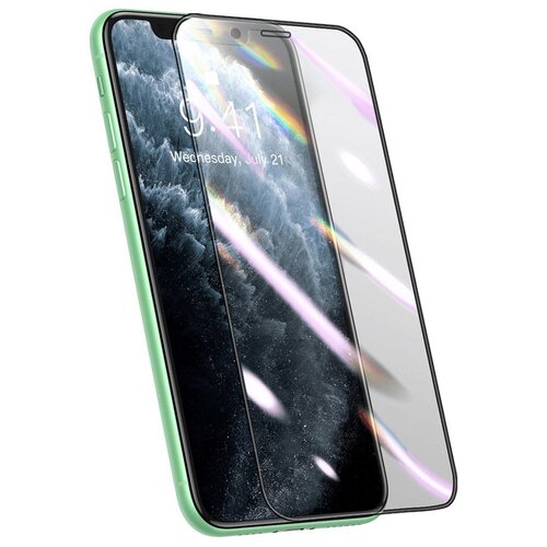 защитное стекло mobility iphone xr 6 1 full screen full glue черный Защитное стекло для iPhone 11/XR Baseus Full-screen Curved Composite - Черное (SGAPIPH61S-HA01)