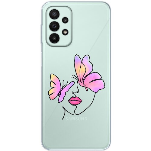 Силиконовый чехол Mcover для Samsung A73 с рисунком Девушка с бабочками силиконовый чехол mcover для samsung a33 с рисунком девушка с бабочками