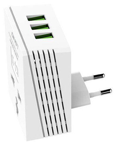 Сетевое зарядное устройство LDNIO A3306 Travel Converter Adapter (white)