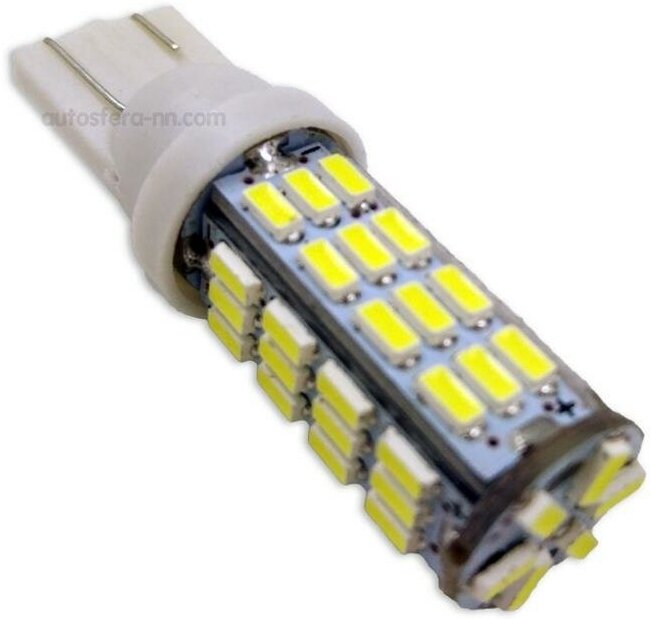 AVS A07036S Лампа светодиодная T101 T10 (белый) (W2.1x9.5D) 54SMD 3014 9-30V W5W кор-ка 2 шт.