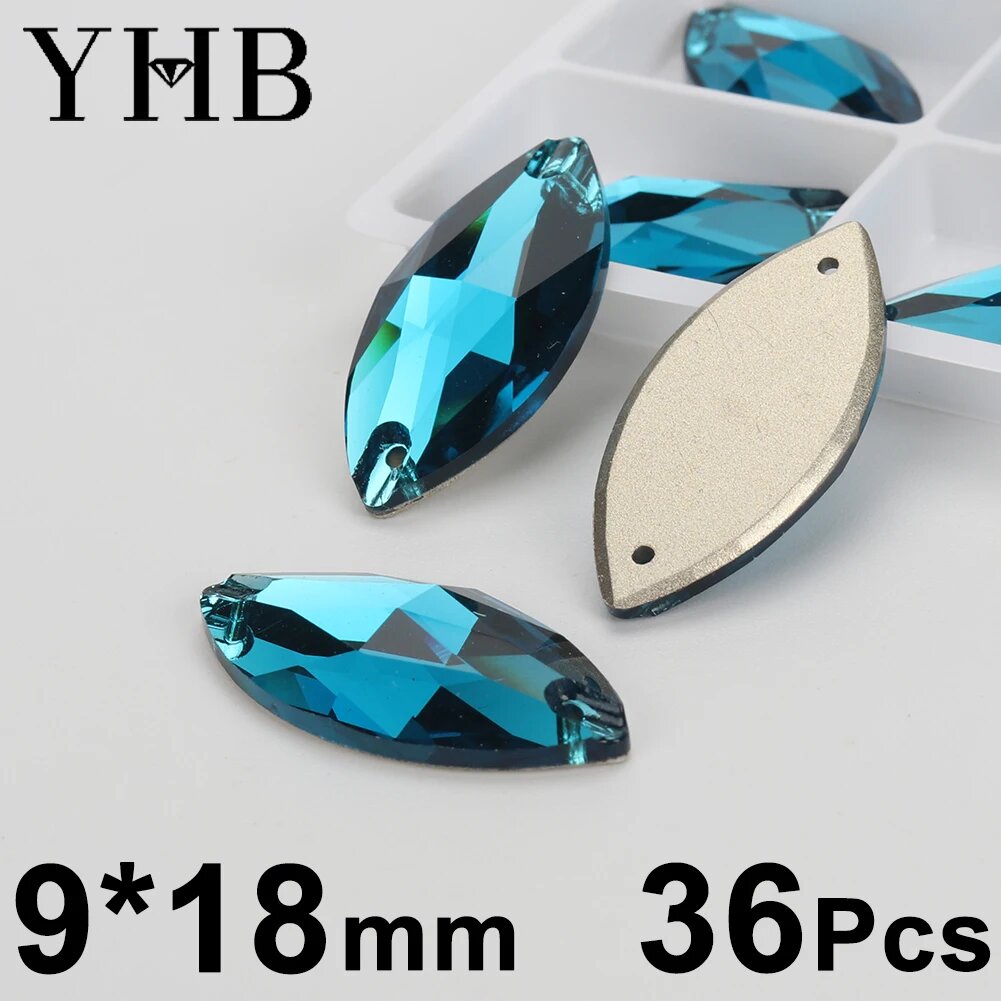 Стразы YHB XIRIUS Cosmic Drop Glass Crystal AB Nevette 9X18mm