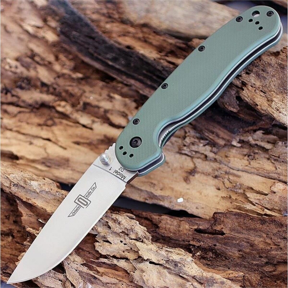 Нож складной Ontario Rat 1 Folder, D2 Blade, OD Green